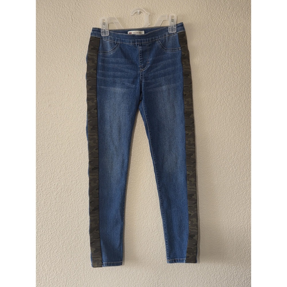 Levi's Jeans Pull - On Jegging Girl size 10 Reg with Camouflage strips on leg